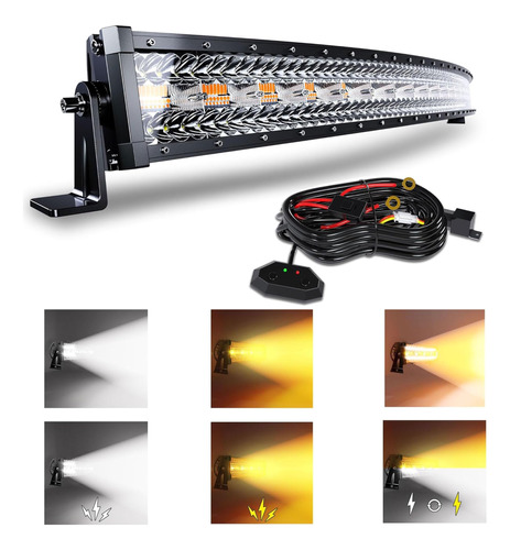 Slary Barra De Luz Led Curvada De 42 Pulgadas, 240 W, Luz Es