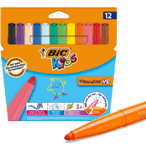 Bolígrafos Colorear Bic Kids Visa Xl (cartera Cartera X