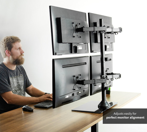 Soporte De Escritorio Vivo Stand-v004fg Para 4 Monitores