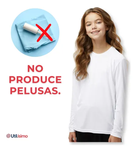 Pack 3 Camiseta Polera Polar De Niña Blanco Primera Capa