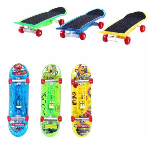 Mini Skate Dedo Led Kit Com 2 Brinquedos
