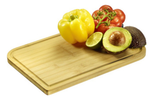 Tabla Picar Bamboo Mango Acero Small Bambú 32x24cm Palermo Color Marrón