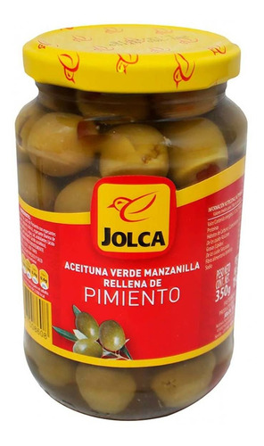 Aceituna Jolca Manzanilla Rellena De Pimiento 350g