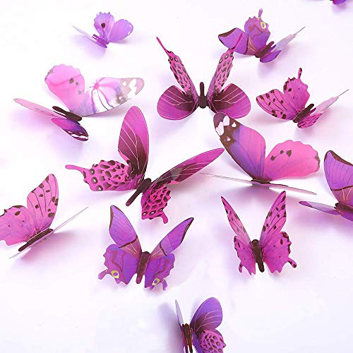 Calcomanías De Pared Mariposas, 24 Piezas De Calcomanã...