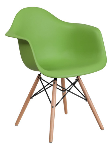 Flash Furniture Silla De Plástico Verde Serie Alonza Con P.