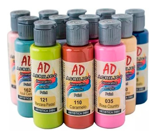 Pintura Acrilica Ad 60ml. Pack X2 Colores Serviciopapelero