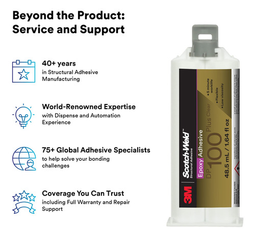Adesivo Epóxi 3m Scotch-weld Dp100 Plus Clear 48,5 Ml Duo-pa
