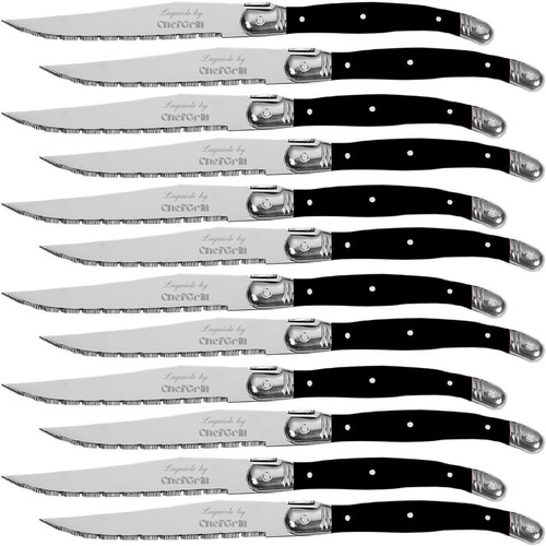 Juego De Cuchillos Profesionales, Mxlbk-009, 12 Pzas, 23 Cm, Color Negro