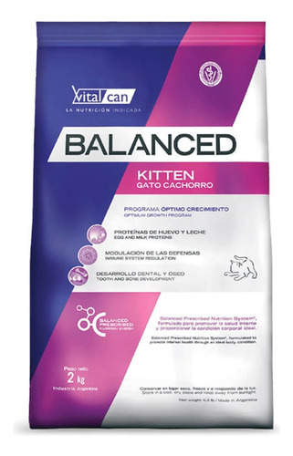 Vitalcan Balanced Kitten Gato Cachorro 7,5 Kg 