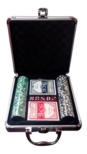 Set Juego De Póker 100 Fichas Maleta Lujo En Aluminio R:100p
