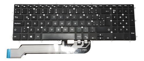 Teclado Para Dell 15 P66f P72f P75f 15 5565 15 5567 Luz Lat Color Negro Idioma Español Latinoamérica