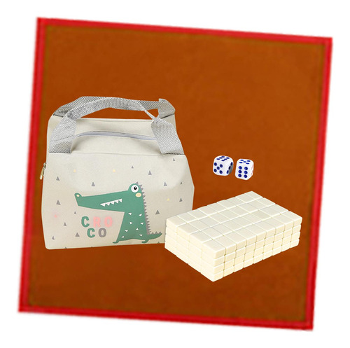 Travel Mahjong Set Mahjong Game Set 144 De Color Crema