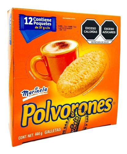 Galletas Polvorones Marinela 12 Paquetes Cont. Net. 444 Gr