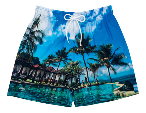 Short Estampado Adulto 100% Poliester Praia E Piscina Mash