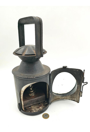 Lampara Farol Señalero + Mechero Antiguo - Ferrocarril (Usado)