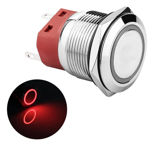 Interruptor Metálico 12v 22mm Ip67 Con Anillo Led [ Max ]