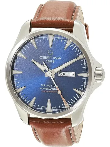 Reloj Certina Ds-4 Esfera Café Cuarzo Hombre Boleta Color del bisel Plateado