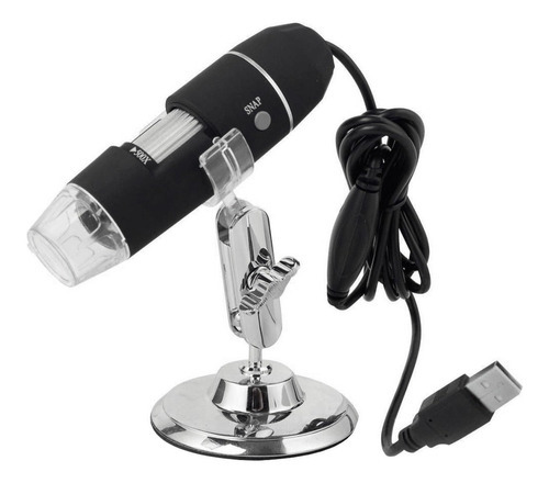 Microscopio digital USB con zoom 1000x, cámara profesional de 2.0 megapíxeles, color negro