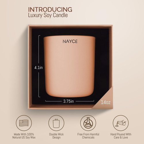 Vela Perfumada De Lujo De Nayce - Vela 100% De Aromaterapia