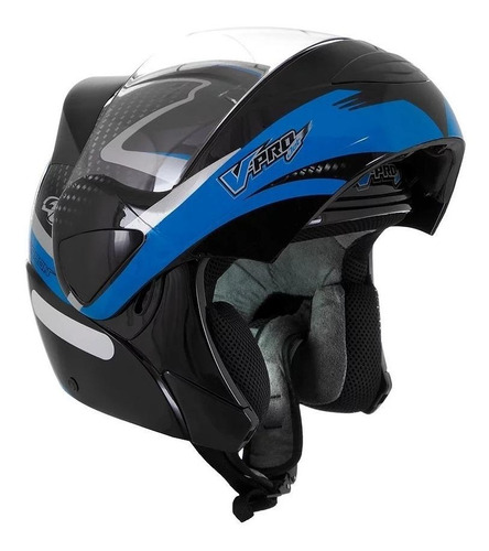 Capacete para moto  escamoteável Pro Tork V-Pro  Jet 2  preto e azul jet 2 tamanho 62 