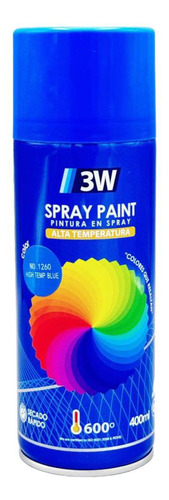 Pintura En Spray Azul Alta Temperatura 600°c 3w