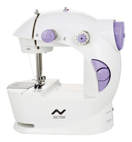 Mini máquina de coser  recta Nictom MC01 portable blanca 220V