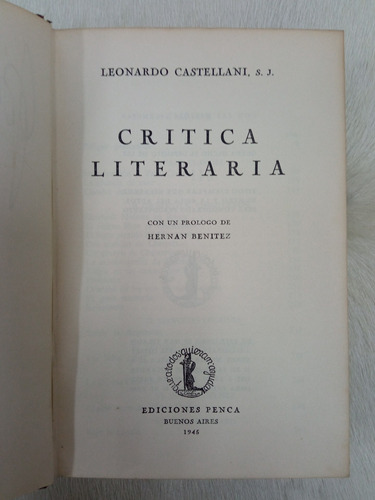 Leonardo Castellani Critica Literaria Prólogo H Benítez 45