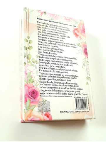 Bíblia Para Estudo, Devocional, Meditação Da Mulher Sábia, Mente Forte, Corajosa, Vitoriosa Letra Gigante Legível Revista E Corrigida Com Harpa, Corinhos João Ferreira De Almeida Editora Cpp Capa Luxo