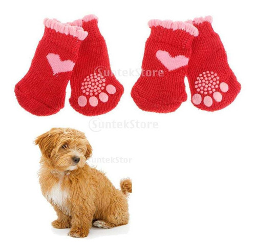 Calcetines De Protección Para Perros L Rojo 