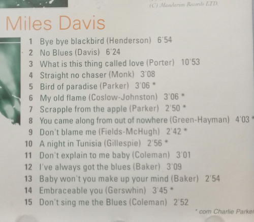 Cd Miles Davis -the Jazz Masters- 1996 (Usado)