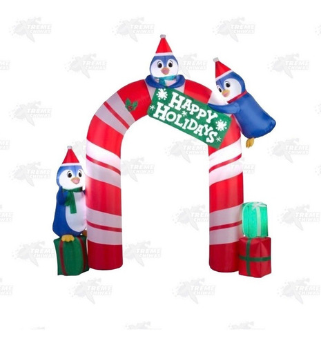 Inflable Navideño Arco Pinguino Gemmy Airblown Xtreme C