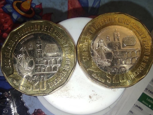 Moneda Conmemorativa De 20 De Veracruz Con Error En El Canto