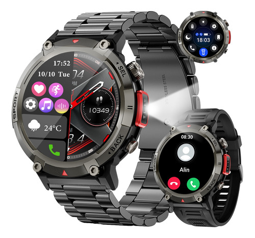 Reloj Inteligente Hombre Con Bocina/ Linterna Reloj Militar