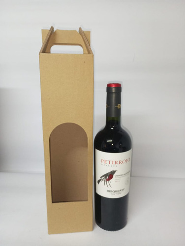 10 Cajas De Cortón Para Vino Auto Armable C/visor