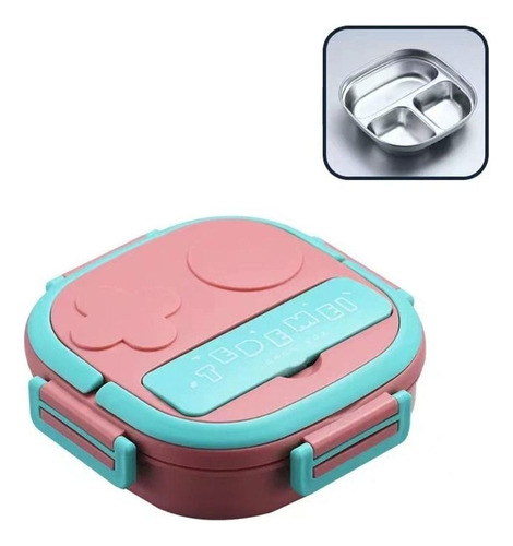 Lonchera Bento Box For Niños Y Adultos, Acero Inoxidable 30 Color Pink/Style 1