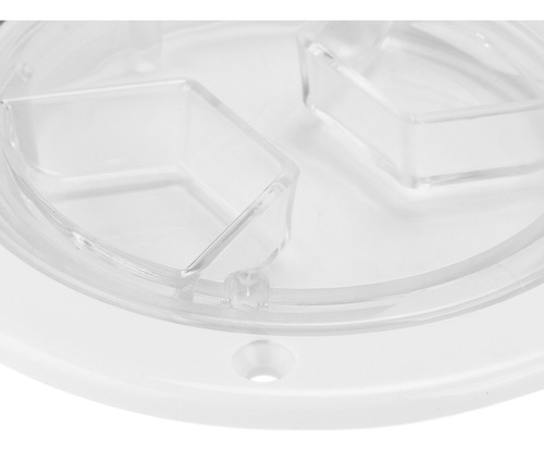 Placa Abs Redonda Blanca Con Tapa Transparente Para Acceso A