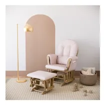 Comprar Silla Mecedora Con Banquito Descansa Pies, Bebe, Blanca Rosa