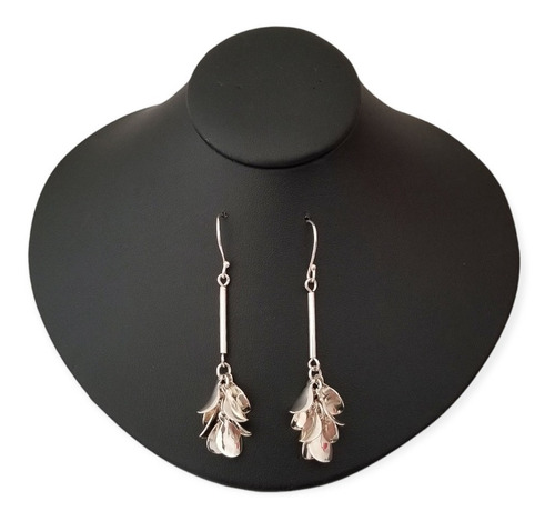 Par De Aretes Para Dama Estilo Hojas De Plata 950