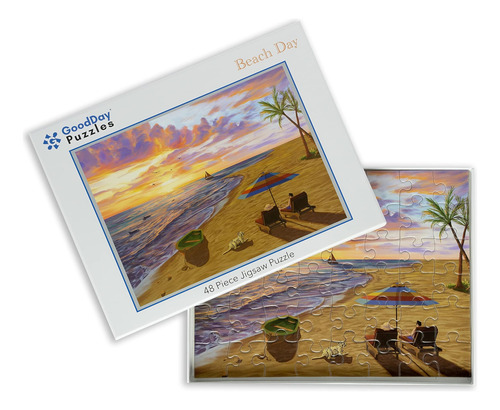 Goodday Puzzles 48 Piezas Grandes Día De Playa, Rompecabezas