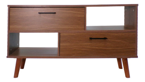 Mueble Mesa Para Tv Estilo Nordiko Vintage Minimalista Color Nogal neo