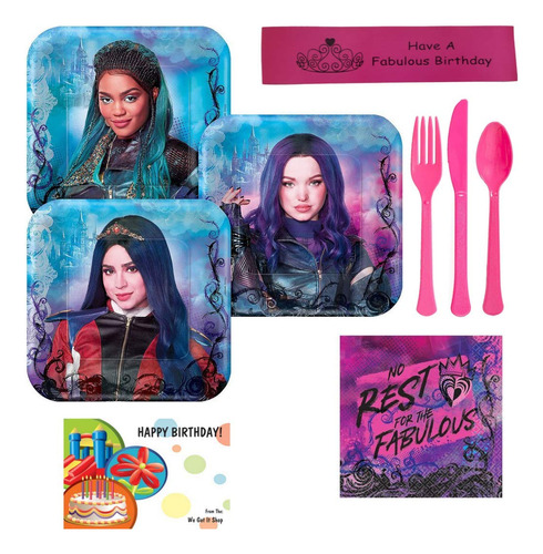 Descendants 3 Suministro Fiesta Incluye Plato Postre Bebida