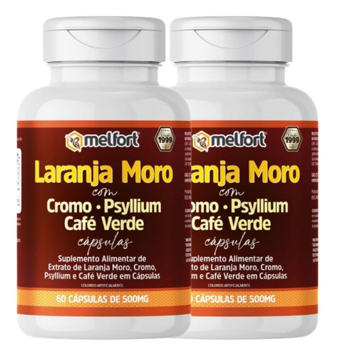 Kit 2x Laranja Moro + Café Verde 500mg 60cps Melforts B