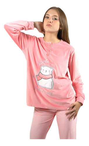 Pijama De Plush Para Mujer De Oso Polar