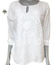 Comprar Blusas Bordadas A Mano De Chiapas \u002F Blancas \u002F Consuelo \u002F Fl 