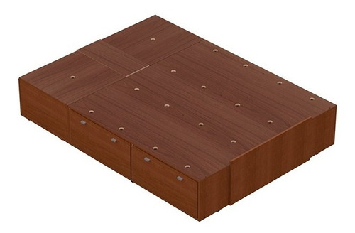 Imagen 3 de 5 de Cama Plataforma Box 2 Plazas 4 Caj 2 Espac Regulable 140 160