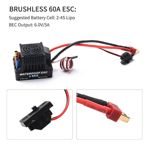 Goolrc 3650 3100kv Motor Sin Escobillas Con Controlador De V