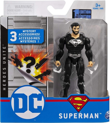 Superman Black Muñeco  Con Accesorios Misterioso Figura 