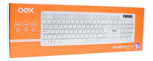 Teclado Com Fio Para Computador Notebook Oex Tc304 Branco