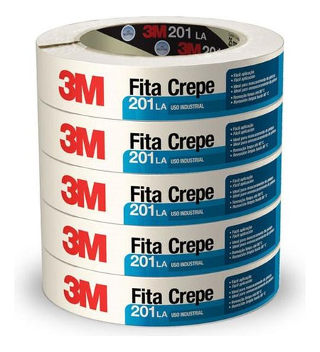 Fita Crepe 3m Uso Industrial 201 48x50m  Hb004415350 - Kit C