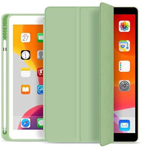 Capa Smartcase Para iPad 10.2 C/ Suporte Pencil Verde Claro